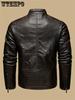 Vintage-Inspired Men's Faux Leather Jacket - Windproof, Warm Fleece Lined, Multi-Pocket Design for Motorcycle Riding & Casual Wear