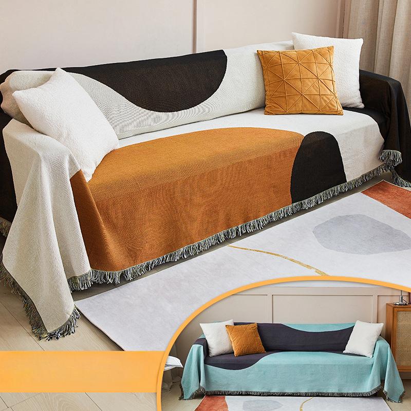 

Чехол для дивана в скандинавском стиле, хлопковая нить, универсальное полотенце для дивана на четыре сезона, ткань с полным покрытием, двойной утолщенный чехол для дивана 90*90cm