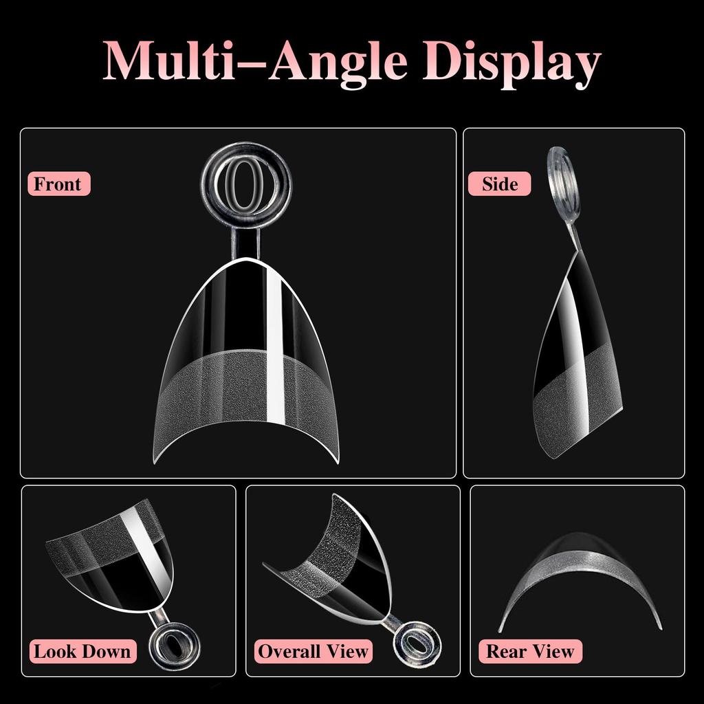 Art des Ongles Tampons pour Ongles Ultra-Courts Sans Gravure et Sans Marqueurs Doigt Faux Mat Européen et Américain 600 Pièces Tampons pour Ongles