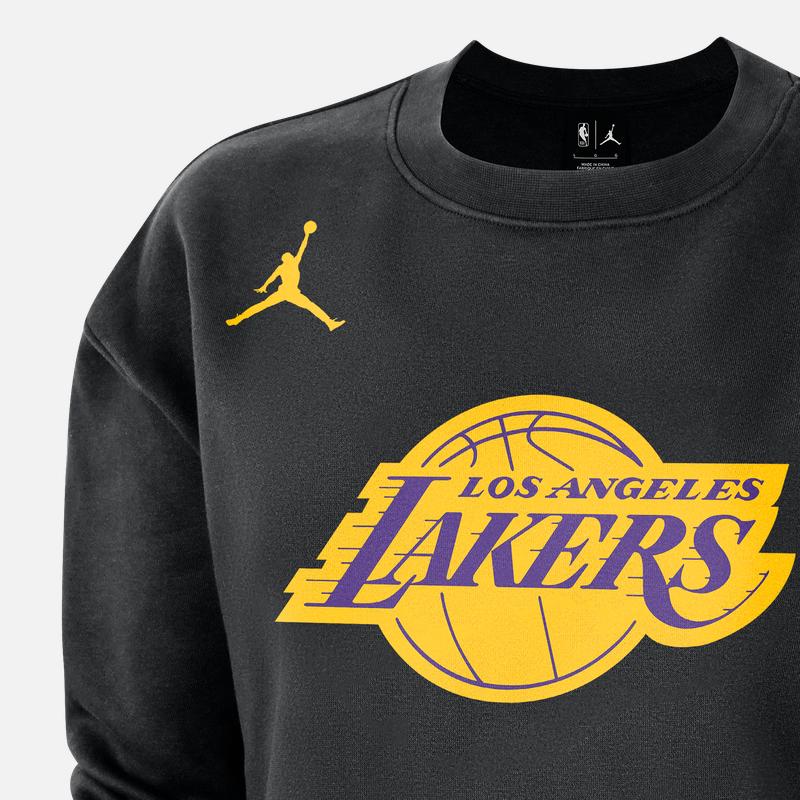 Jordan Los Angeles Lakers Letter Print Crew Neck Sweatshirt Women Tops Black DR2519-010
