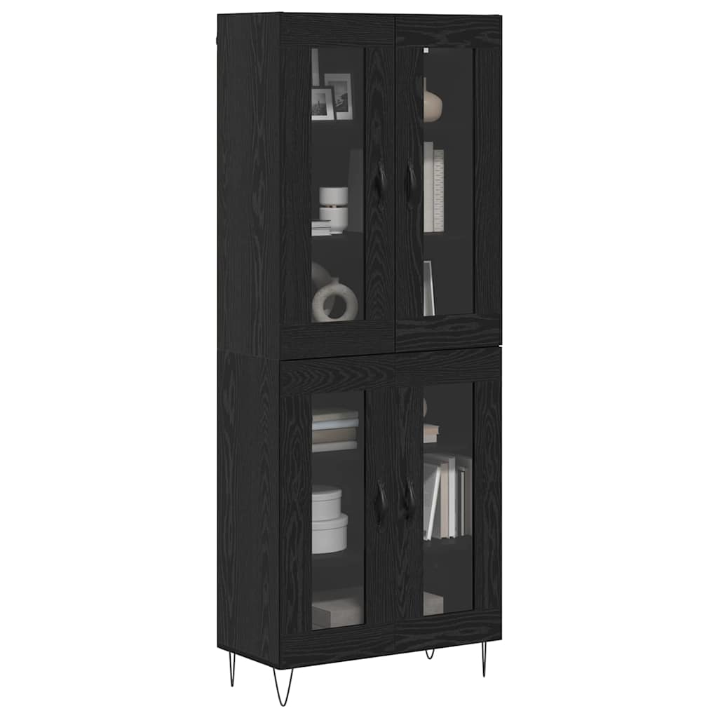 Highboard in Black Oak Look 69.5 x 34 x 180 cm Particleboard