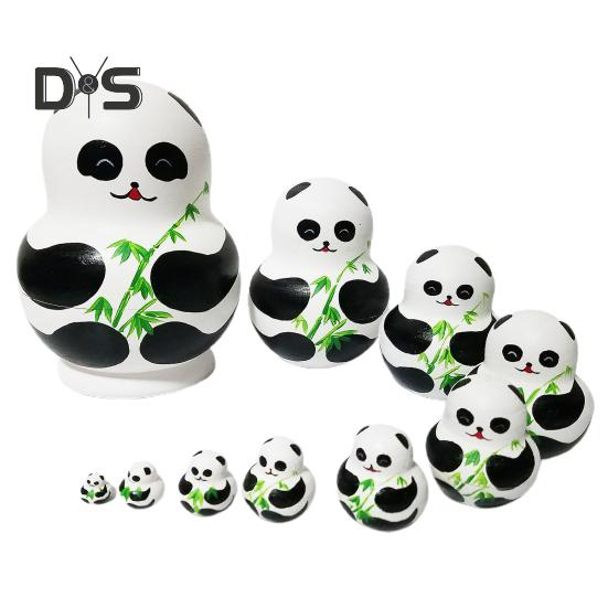 

Сложенная панда русская матрешка набор кукол панда украшения ручной работы обучающие матрешки интерактивная игрушка для розыгрыша Sets