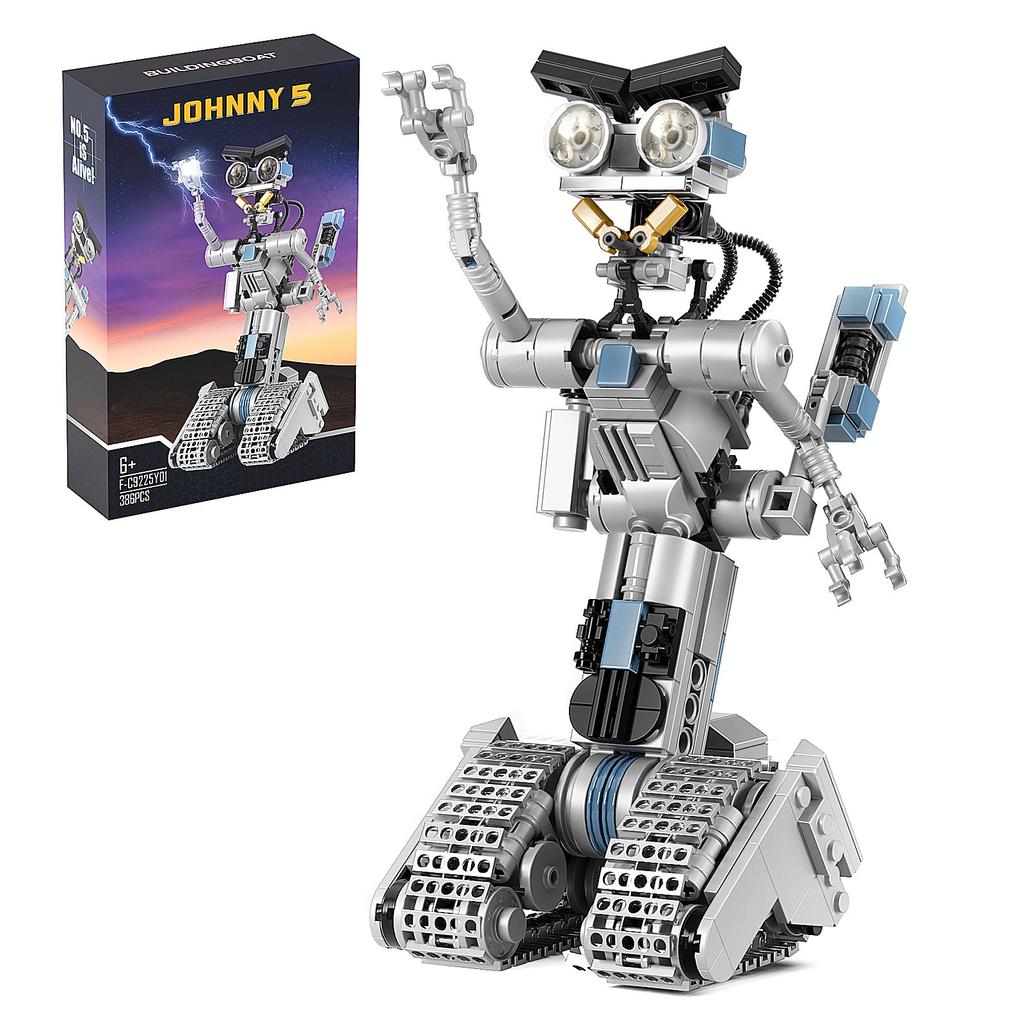 New In Johnny 5 Robot Toys Classic Movie Short Open Circuit Figures Robot Model Building Kit Decor Building Bricks Set Box
