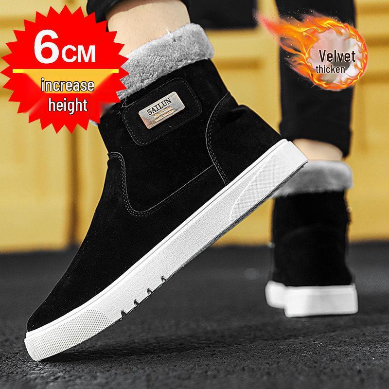 Мужские зимние высокие сноубутсы износостойкие и морозостойкие на флисовой подкладке для тепла повседневные уличные хлопковые ботинки 40 3060₽