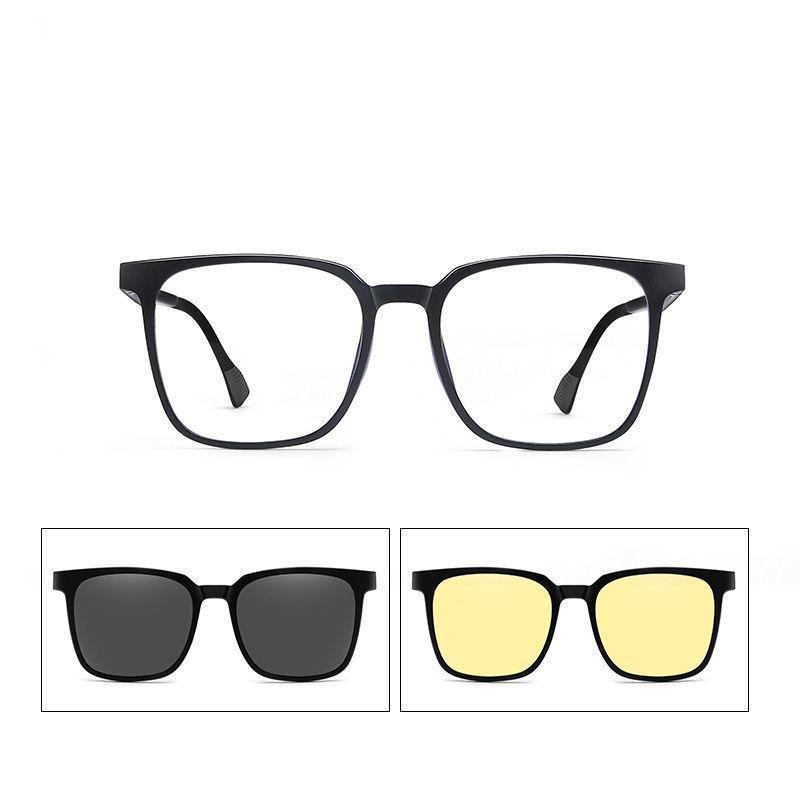 

New Magnetic Sleeve Mirror Polarized Sunglasses Men S Driving Night Vision Goggles Clip Female Myopia Frame Eyewear Diopter 0 anti blue