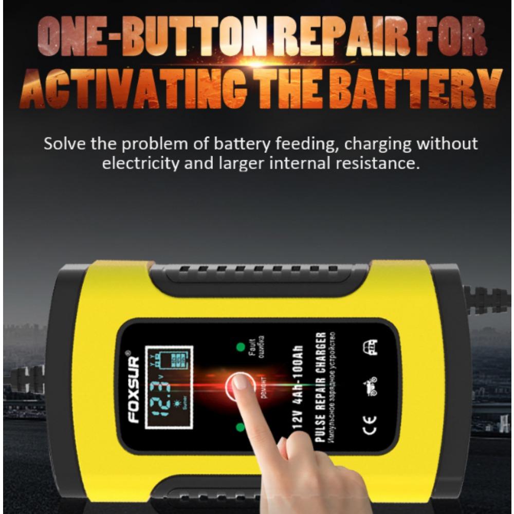 12v 5a Motorcycle Car Pulse Repair Battery Charger With Lcd Display Battery Fully Intelligent Universal Repairable Lead Acid Charger