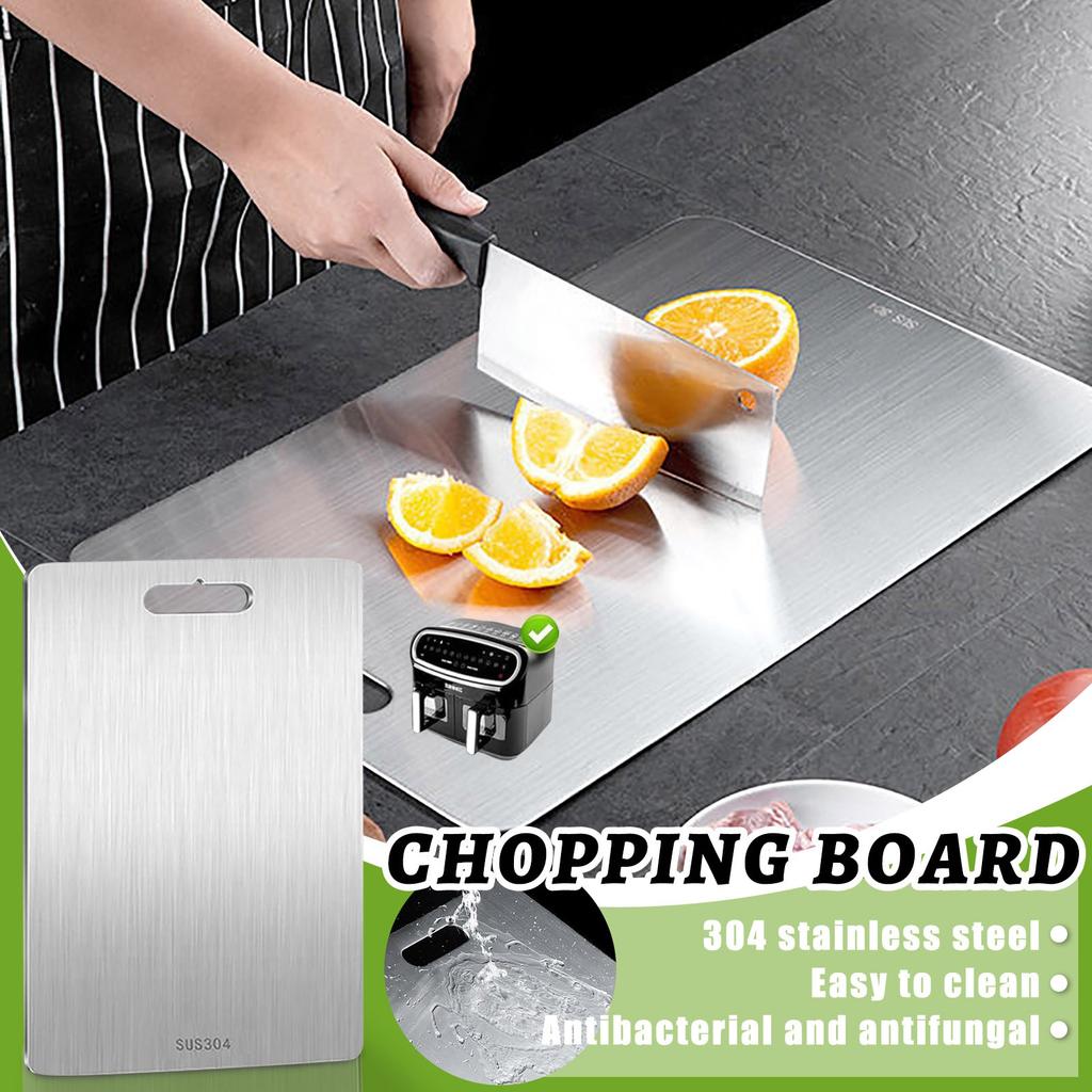 Stainless Steel Chopping Board - Double-sided Cutting Board Thickened Rolling Household Chopping Board Case Plate