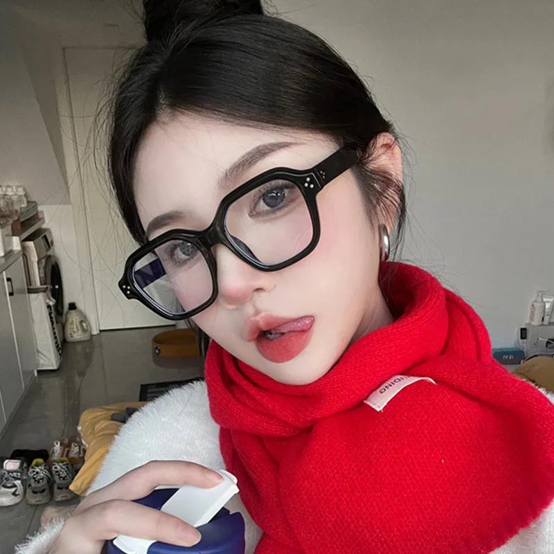 New Retro Square Korea Style Eyeglasses Fashion Student Transparent Computer Glasses Blue Light Blocking Spectacles