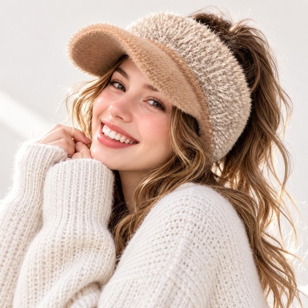 Warm Baseball Cap Soft Winter Warm Hat Casual Knitted Beanie Hat Outdoor