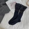 Summer Thin, Patchwork Lace Bow, Versatile Mid-calf Women's Socks, Ballet-style Socks