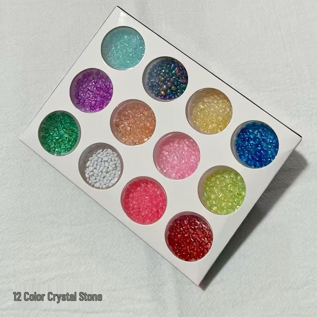 12-Color Crystal Nail Powder Glitter Set