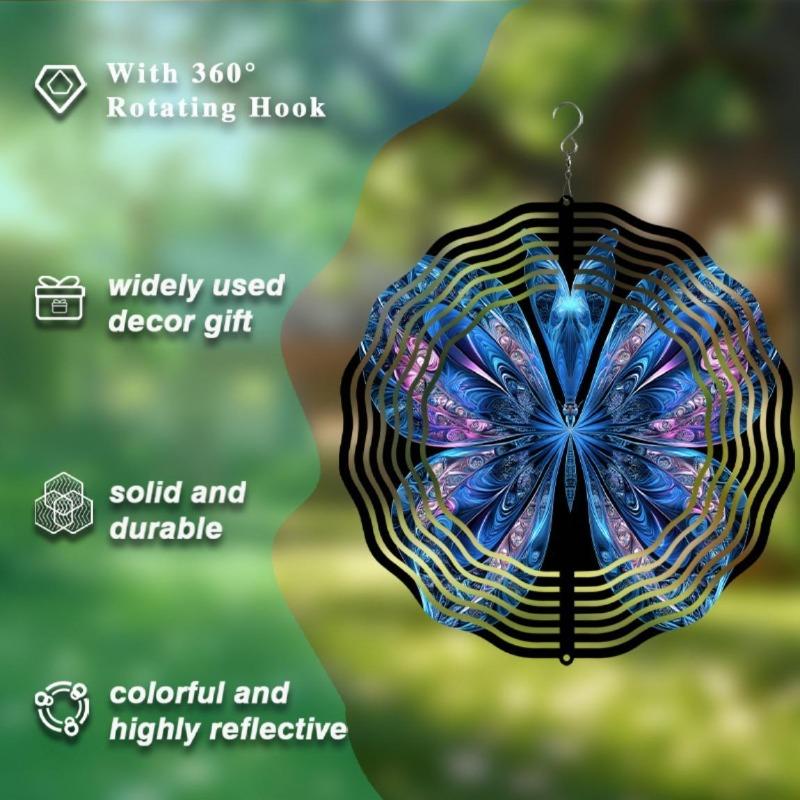 10 Inch Hanging Wind Spinner with 360 Degree Hook for Balcony Garden Decor Spring Summer Outdoor DecorationMetal Wind Chimes for Home Decor