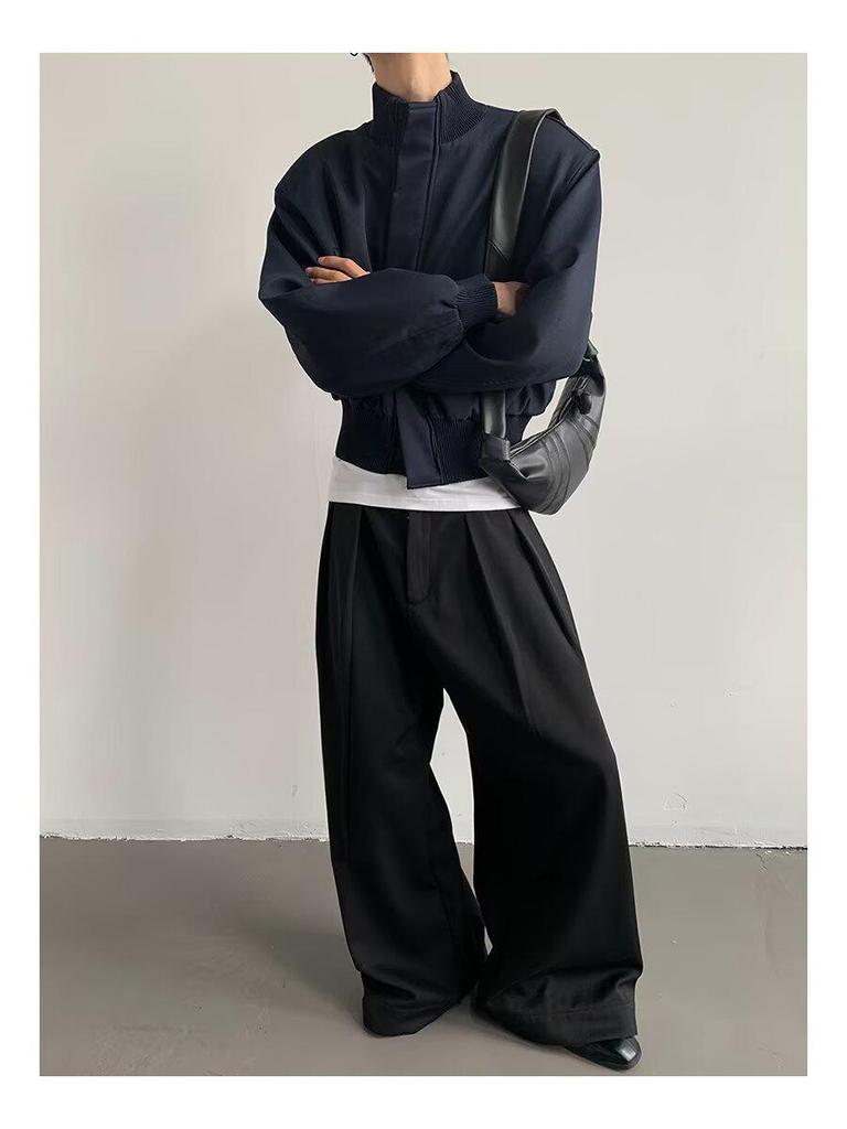 Japońska męska kurtka bomberka Harajuku 2025: Wysokiej jakości, stylowa kurtka baseballowa z kołnierzem stojącym na wiosnę/jesień