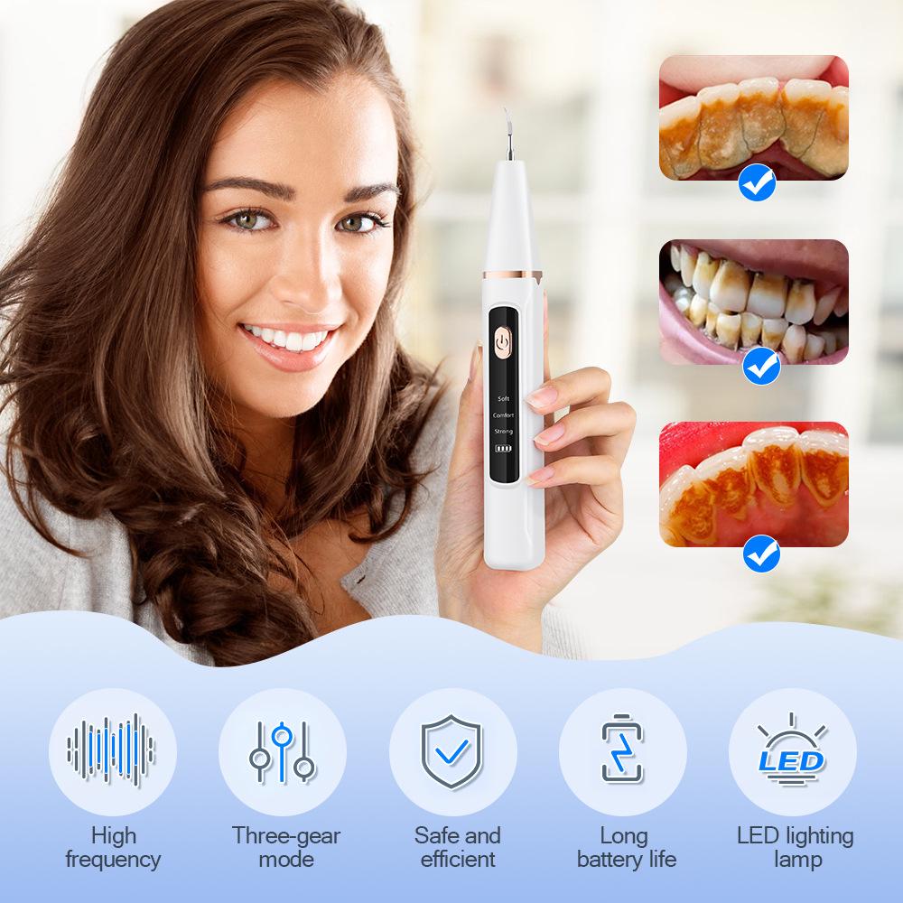 3-Mode Ultrasonic Dental Cleaner for Home Use - Removes Tartar & Plaque, Teeth Whitening Device