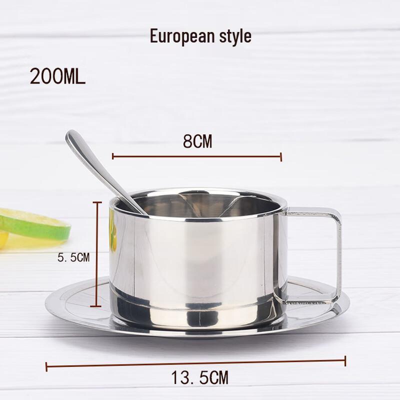 Zhong Zhanggui European Style Double-Layer Stainless Steel Coffee Cup Set