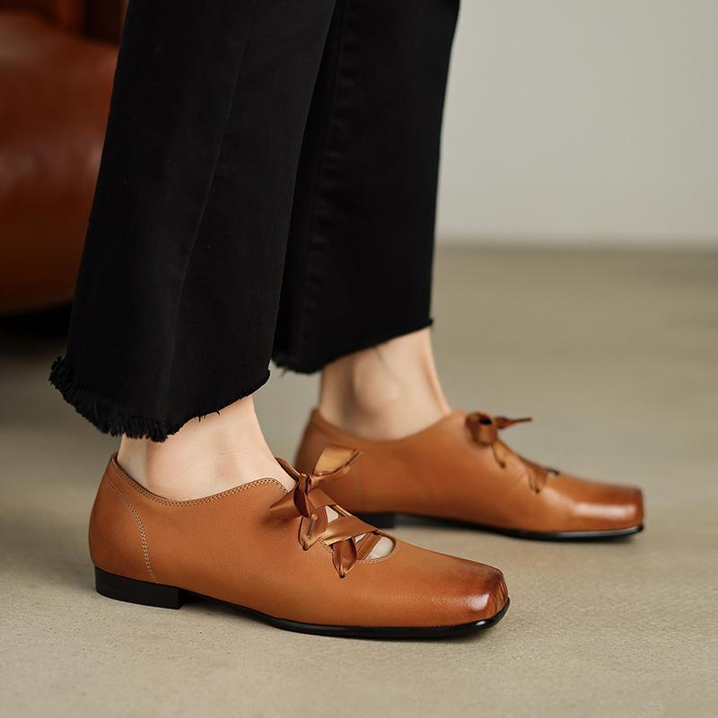 Mode 2025 Neue Frühling Damen Pumps Schuhe für Damen Eckige Zehenpartie Blockabsatzschuhe Niedriger Absatz Echtleder Slipper Retro Damen Pantoletten