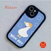 Ölgemälde Cartoon Ente Handyhülle für Iphone 14 13 11 12 Pro MAX 13 12 MiNi 7 8plus 14 13 11PRO X XS 12 11 XR Lammfellhüllen