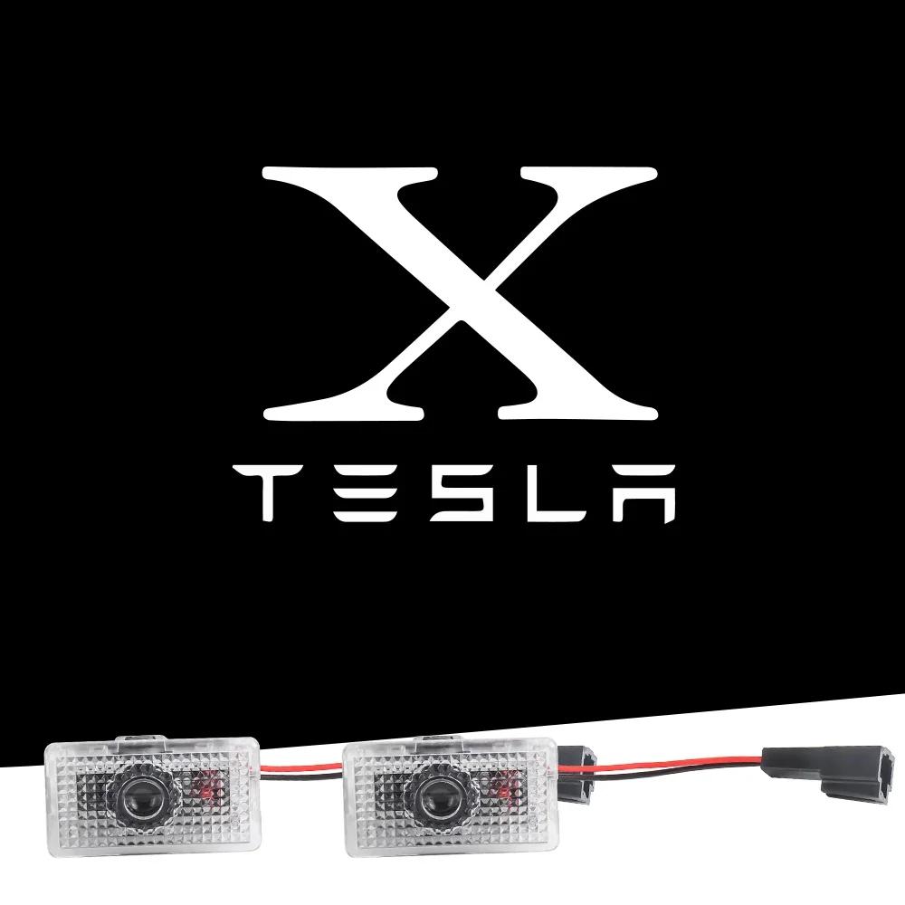 

Автомобільна наклейка Tesla Для Tesla Model Y 3 S X Світлодіодний проектор логотипу дверей автомобіля підсвітка порогів HD Привітальна світло 3D Лазерне світло тіні