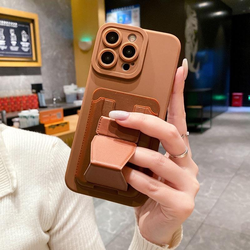 Applicable To Huawei Nova13pro Tide Brand Mobile Phone Case Simple Solid Color Honor X9C Invisible Bracket Classic Card Bag
