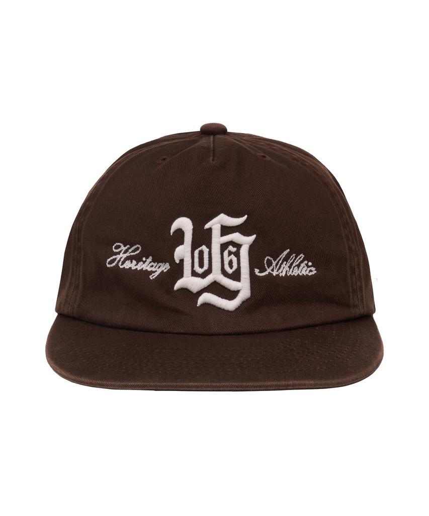Yunibeoseugameonteu Vtg Typo 5-Panel Washing Cap_Brown