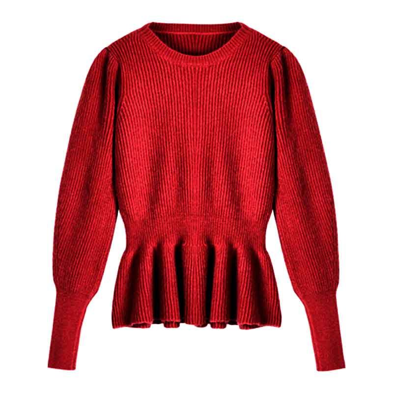 

Женский повседневный свитер, осень-зима, корейский стиль, милый вязаный пуловер принцессы с круглым вырезом ярких цветов, тонкий пуловер, джемперы One Size красный