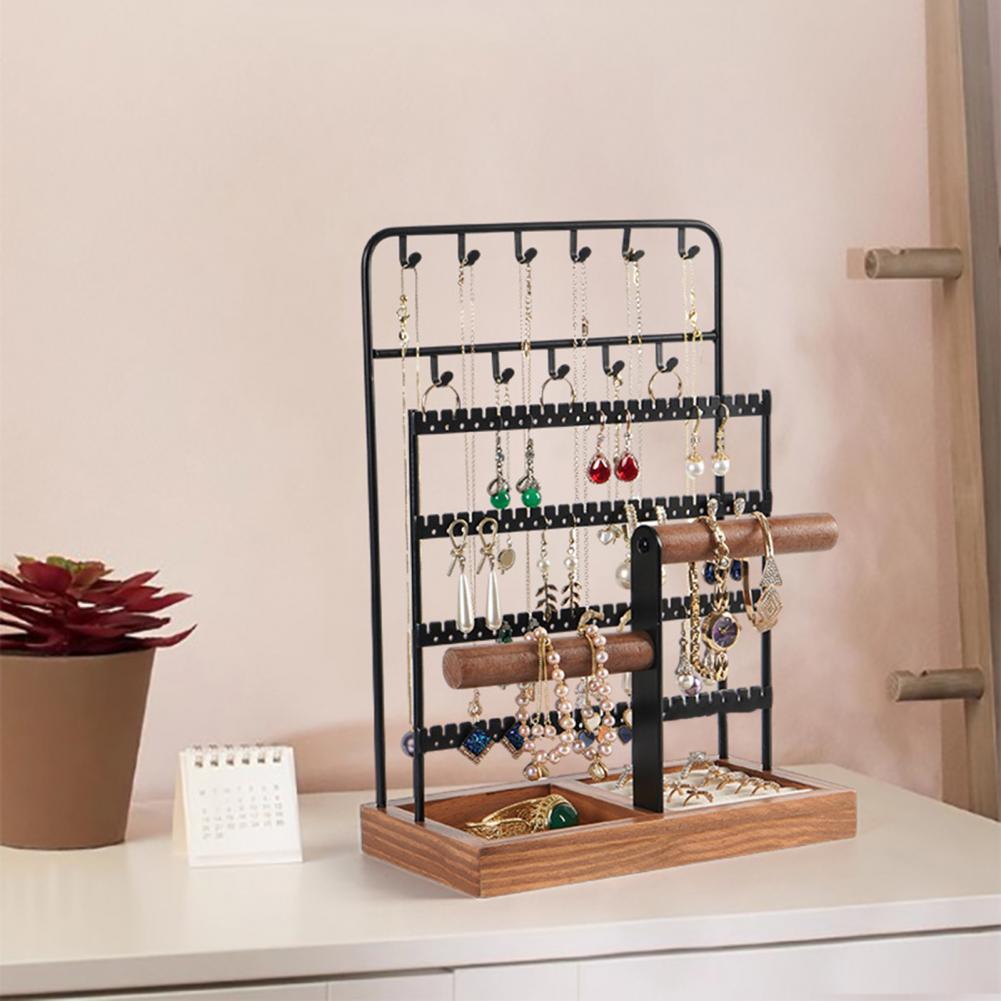 Necklace Holder Stand Jewelry Display Rack Multi-tier Jewelry Rack Capacity Display Stand for Earrings Rings for Showcase