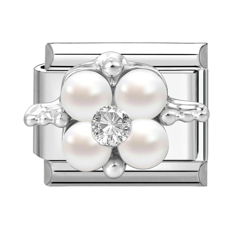 Fashion Cherry Flower Heart Star Dreamy Shiny Zircon Y2K Italian Charm Links Fit 9mm Bracelet Stainless Steel DIY Making Jewelry