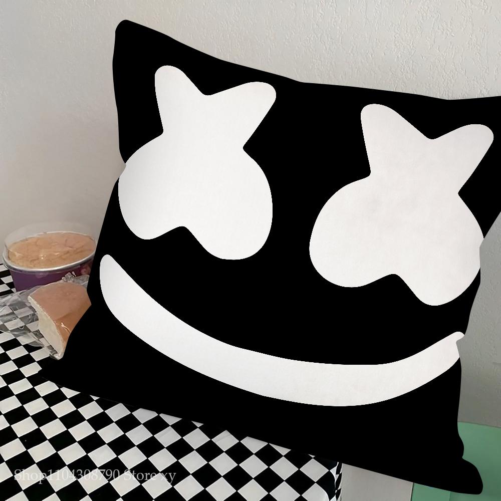 Dj M-Marshmello Pillow Case Square Pillow Bedroom Sofa Leisure Comfort Cushion Car Living Room Home Decoration