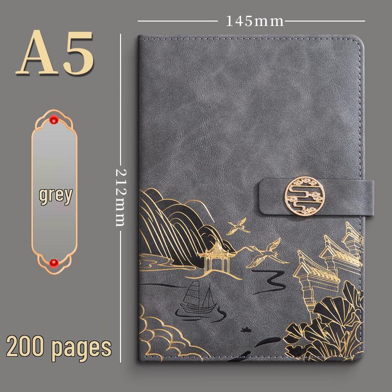 A5 Chinese Style Leather Business Notebook Gift Set