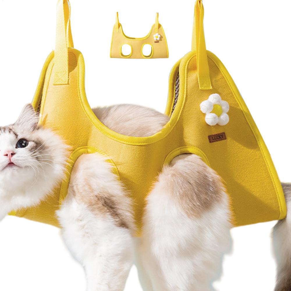 Cat Harness For Grooming Breathable Cat Grooming Harness Cat Sling Nail Trimming Hammock Grooming Sling Restraint Bag
