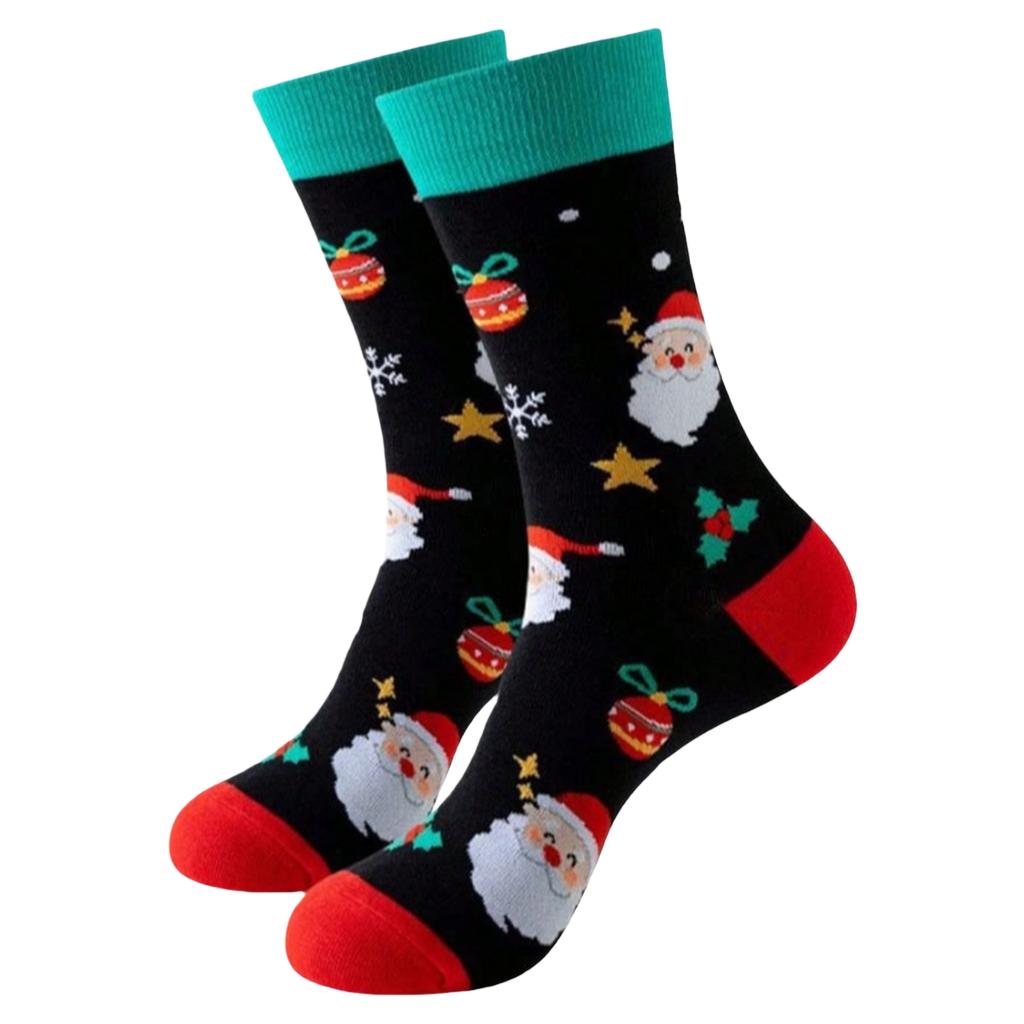 Unisex Christmas Pattern Long Cotton Socks, Knit Socks