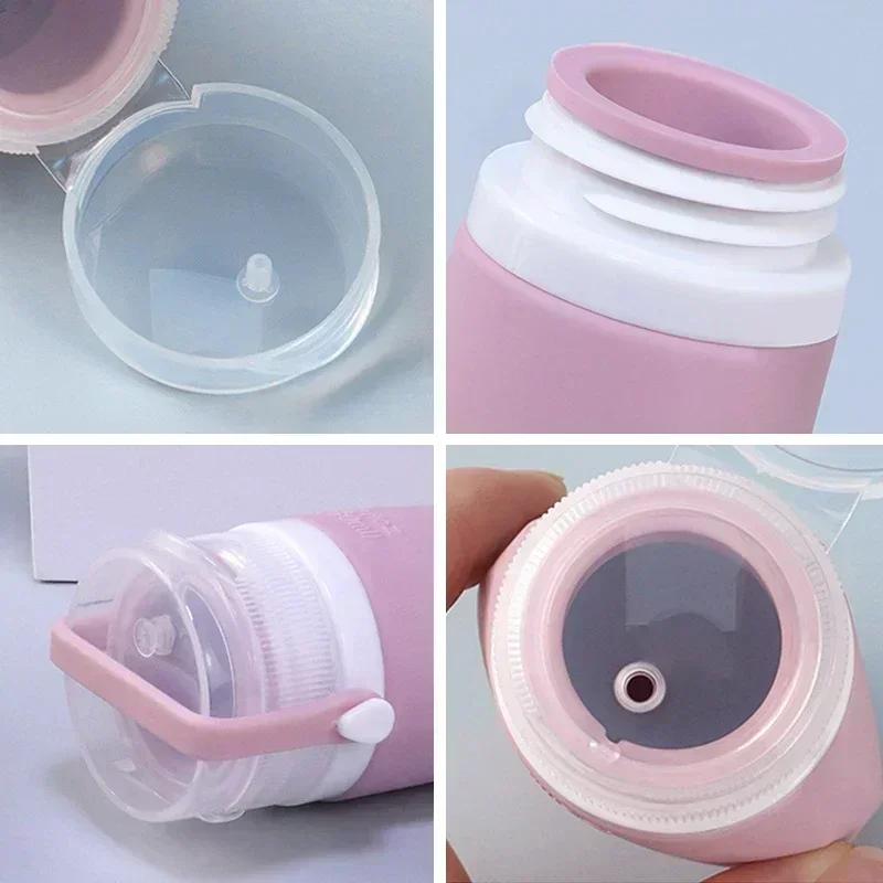 60/90ml Empty Bottle Portable Silicone Travel Bottle Leak Proof Squeezable Liquid Refillable Lotion Bottle Shampoo Container