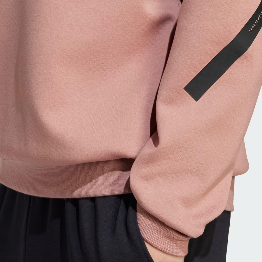 adidas SS25 Športová ležérna okrúhly výstrih voľná mikina Dámska mikina svetlohnedá JC7926