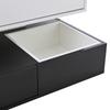 70*70*40cm Coffee Table with 360 degrees Rotating Tabletop, Double-Layer Living Room Table with 3 Drawers, Liftable Sofa Table, White+Black