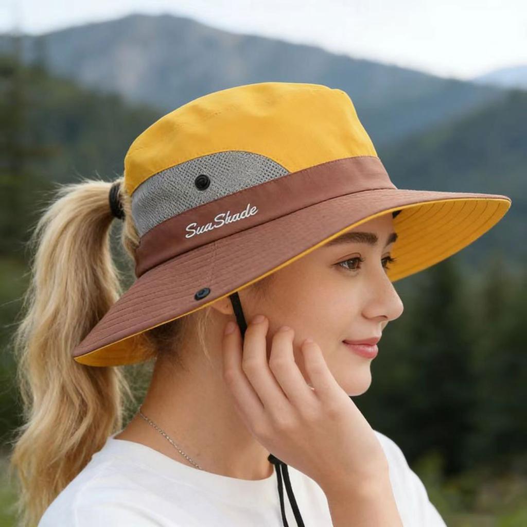 Cappello da Sole Estivo Unisex a Tesa Larga con Rete Traspirante, Tessuto Leggero Protezione Completa per Viso e Collo per Pesca Escursionismo Campeggio Spiaggia Uso Esterno