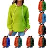 Damen Strick-Hoodie, Langarm-Pullover mit Tasche, Lässig locker geschnittenes Sweatshirt für den täglichen Gebrauch/Outdoor