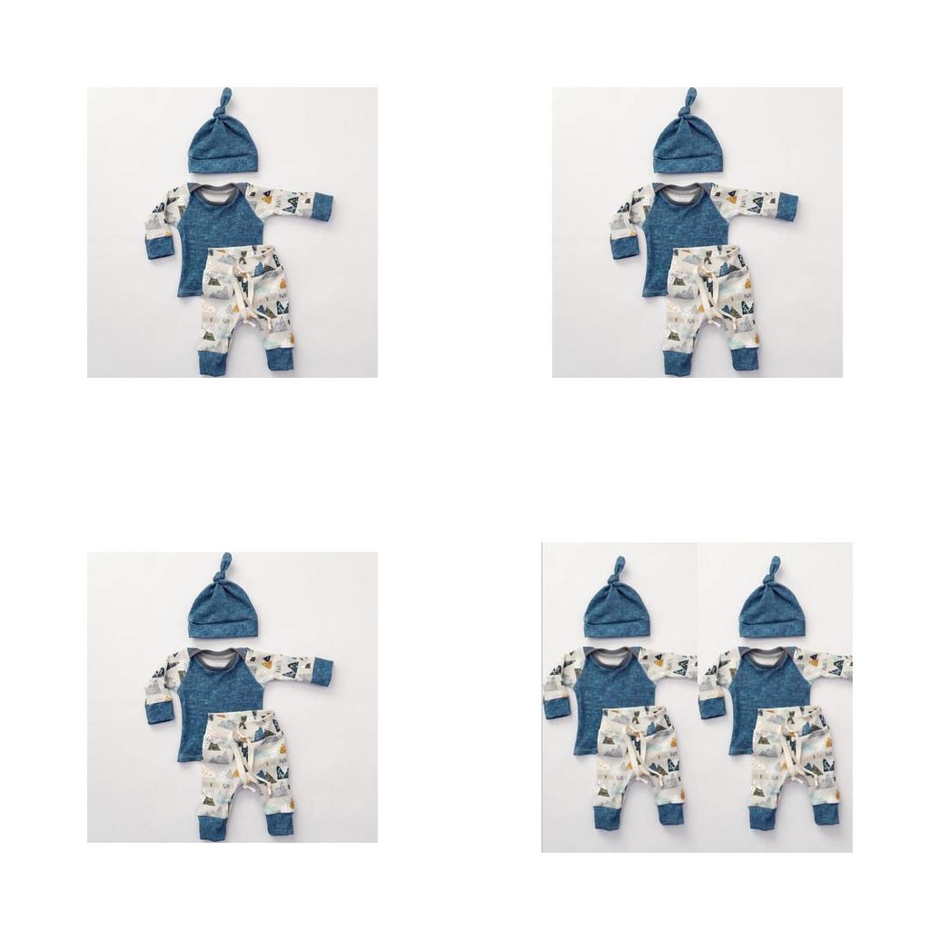 Ensemble 3 pièces de qualité supérieure pour nouveau-né garçon fille, barboteuse, combinaison, t-shirt, pantalon, pour un confort élégant