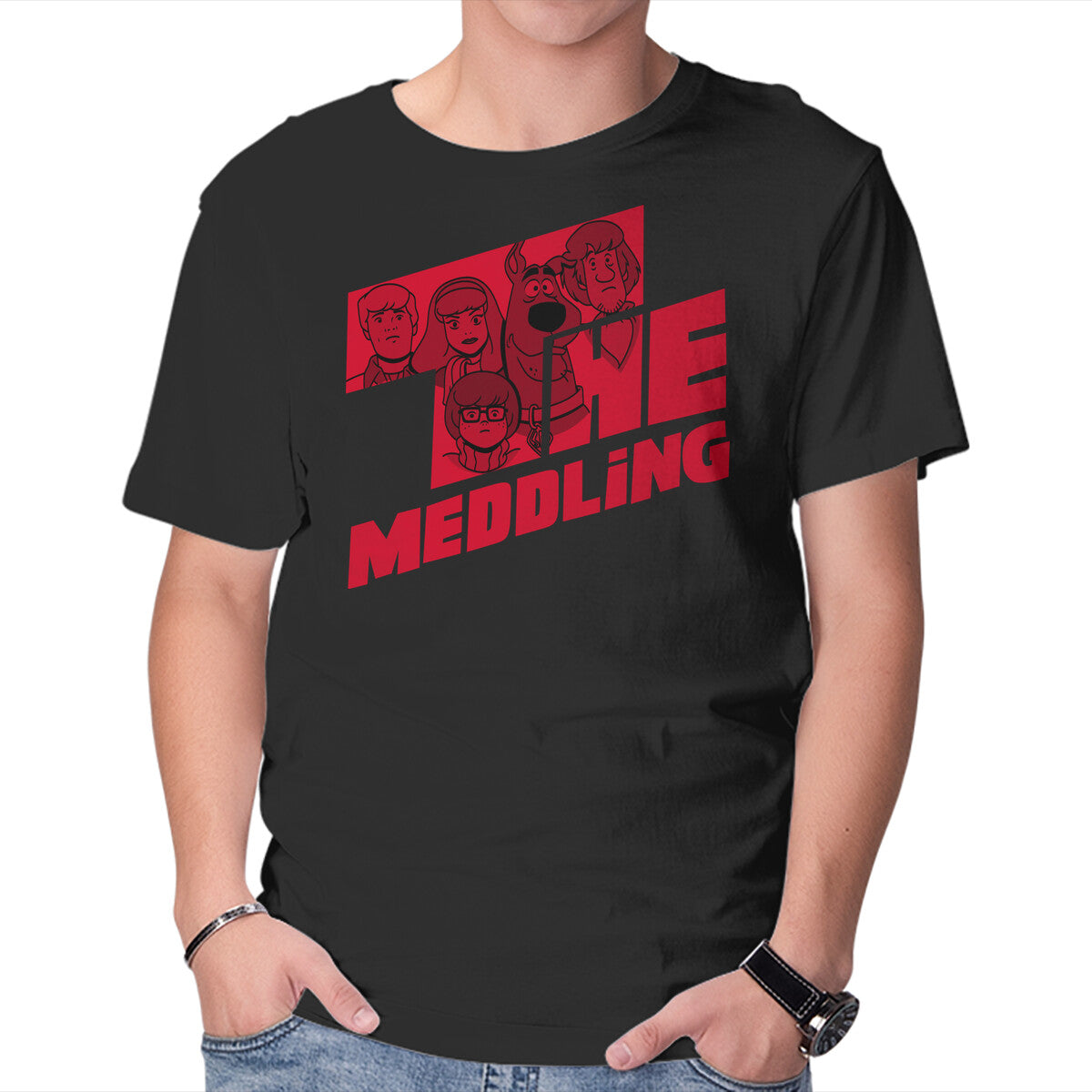 Unisex Crew Neck T-Shirt The Meddling Graphic Short Sleeve Casual Tee L