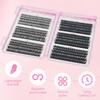 European Eyelash Book Set - 40D/60D/80D Segment Clusters, DIY Dense Curl, 32 Rows, Large Capacity