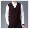 Men S Middle Age Sleeveless Knitted Cardigan Jacquard Dad Vest