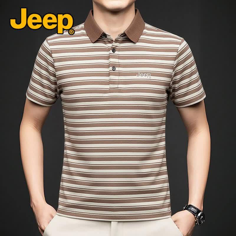 Jeep Men s Cool & Breathable Striped Polo T-Shirt M