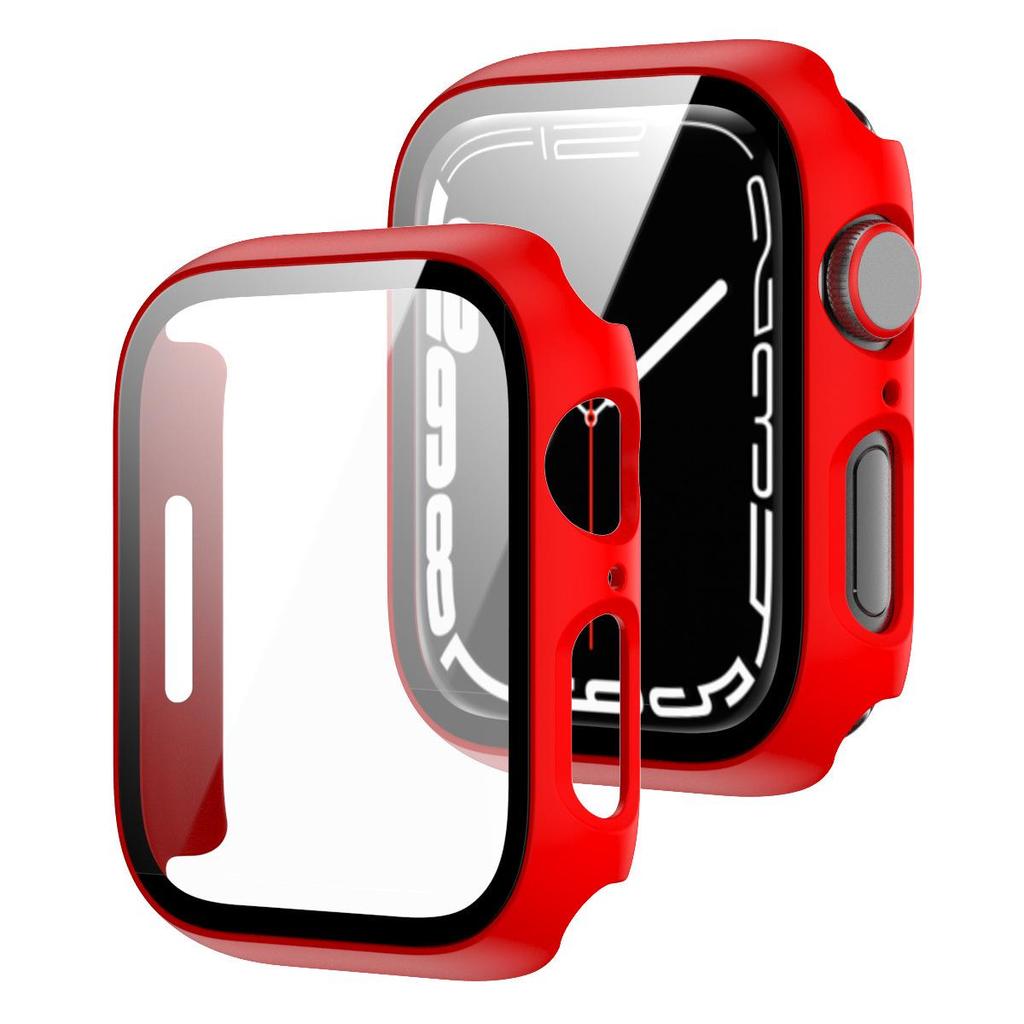 Compatible Apple Watch Series 5/6/7/8/9 Protective Hard Case with Tempered Glass Film