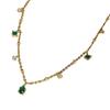 Faux Crystal Chain Necklace for Women, Green Cubic Zirconia Choker, Sparkly Rhinestone Statement Necklace for Prom Party