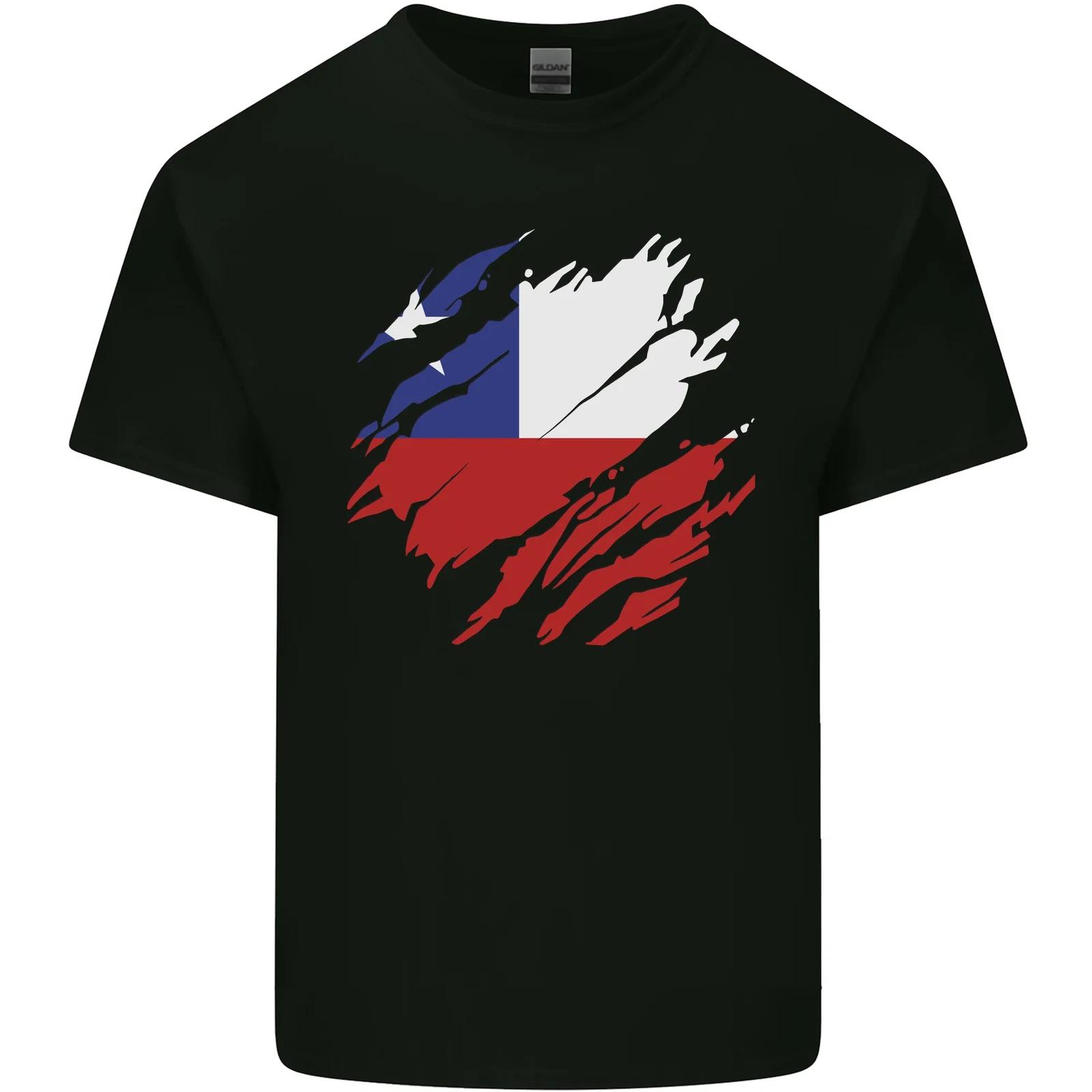 Torn Chile Flag Chilean Day Football Kids T-Shirt Childrens S