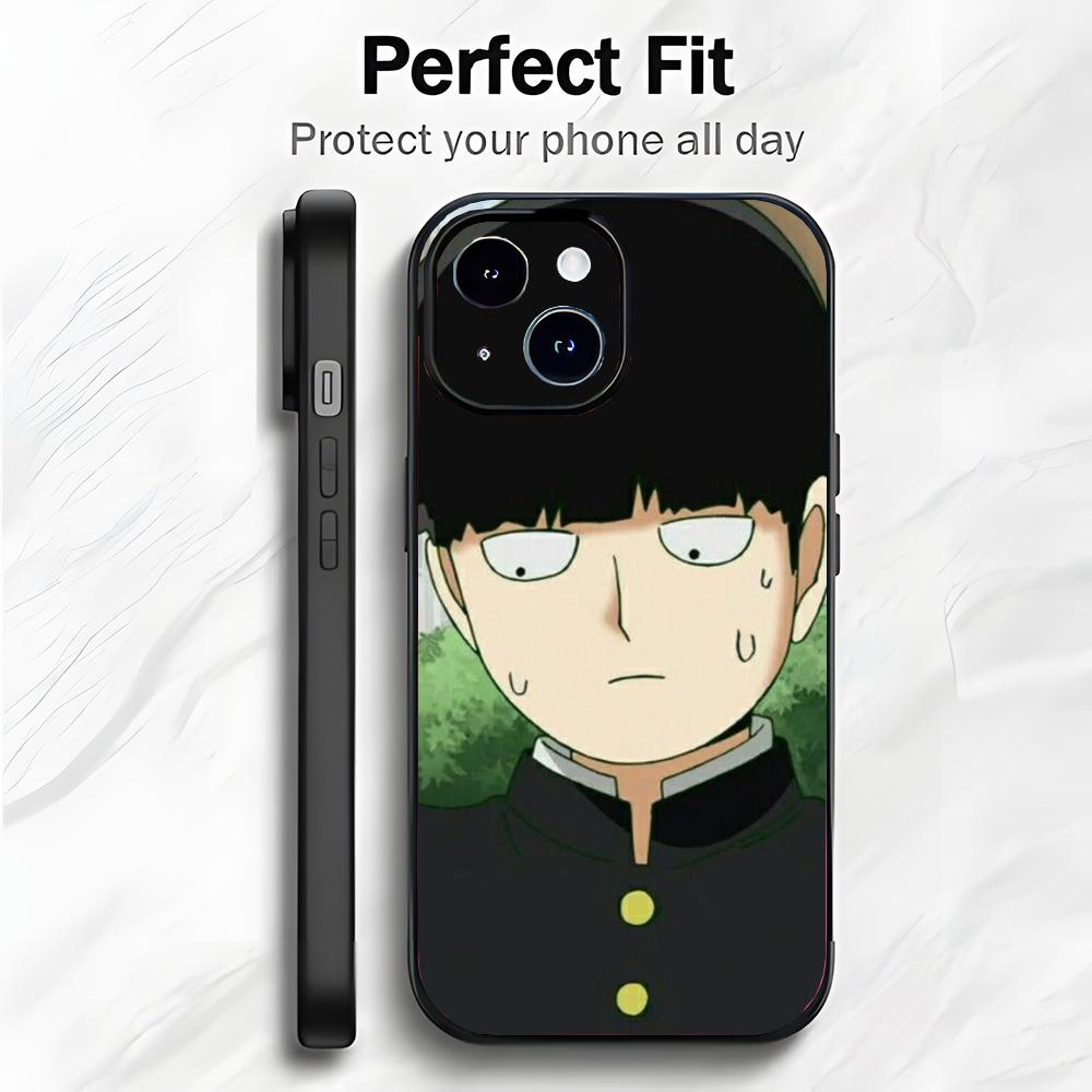 Anime M-Mob Psycho 100 Shigeo Kageyama Phone Case Phone Case Soft Packaging Lightweight For iPhone17 16 15 14 13ProMax
