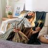6 Size Merciful Jesus Christian God Flannel Art Blanket Throw Sofa Bed Cover Four Season Soft Fluffy Quilt Blanket Flannel Throw
