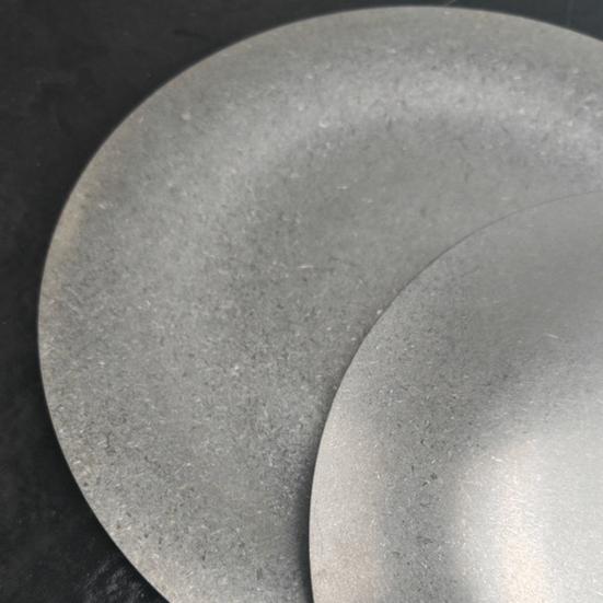Stainless Steel Serving Tray Retro Rustic Dish for Steak Dessert Edgeless Round Plate for Home Camping Kitchen