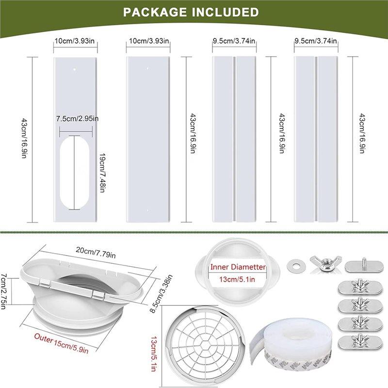 CYCLI-Universal 2-In-1 Window Vent Seal Kit Mobile A/C Portable Air Conditioner Window Kit