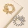 Anti-Exposure Brooch Round Women Shape Brooch with Rhinestones Imitation Pearls Suits Coats Sweaters Pin Commuting Dating