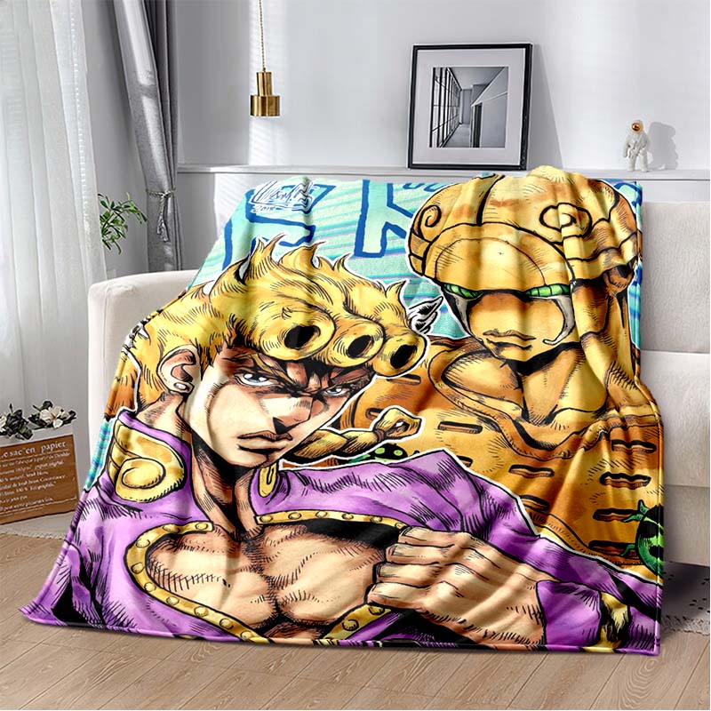 3D Cartoon Anime J-JoJo's Bizarre Adventure Bedruckte Decke Haus Sofa Bettbezug Wohnzimmer Schlafzimmer Dekoration Warme Weiche Decke